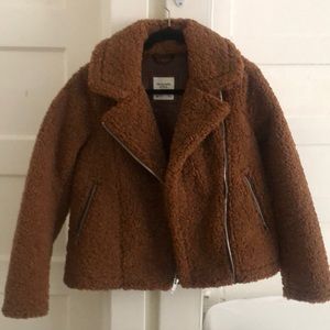 Brown Teddy Moto jacket